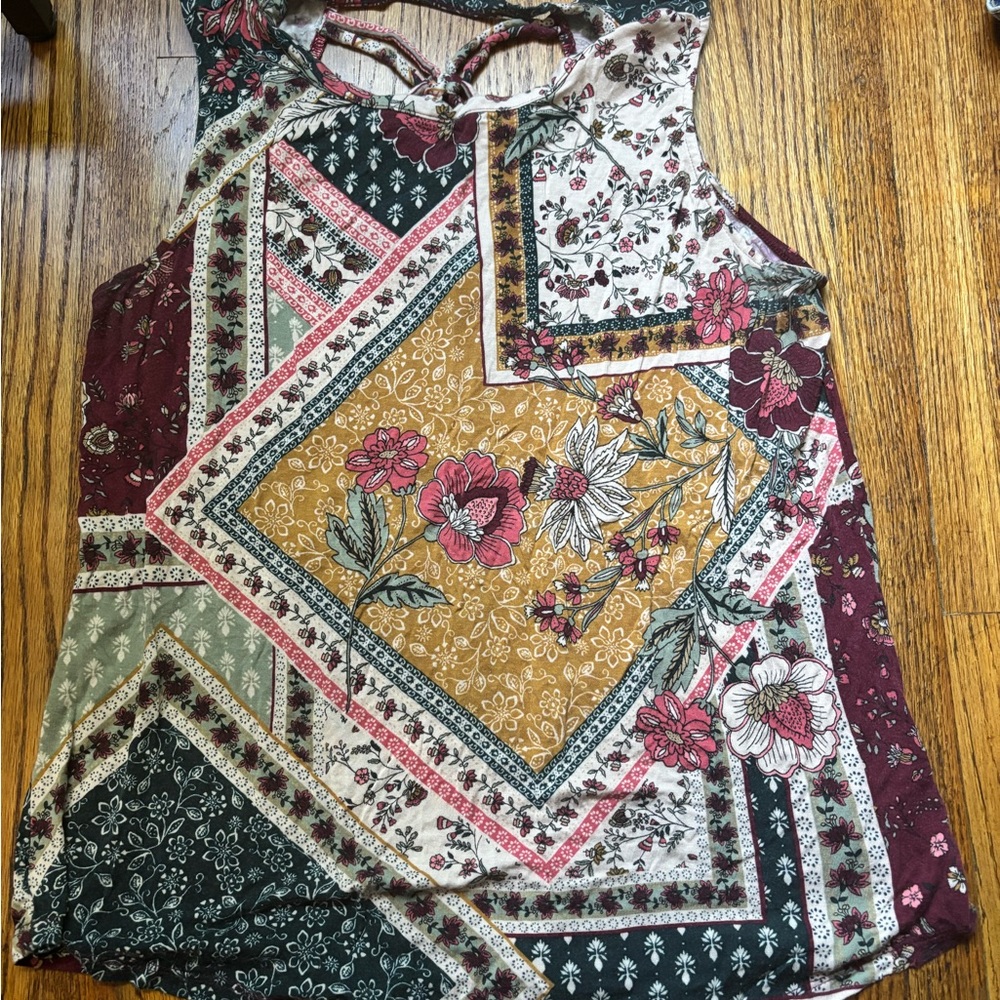 Floral Patchwork Sleeveless Top